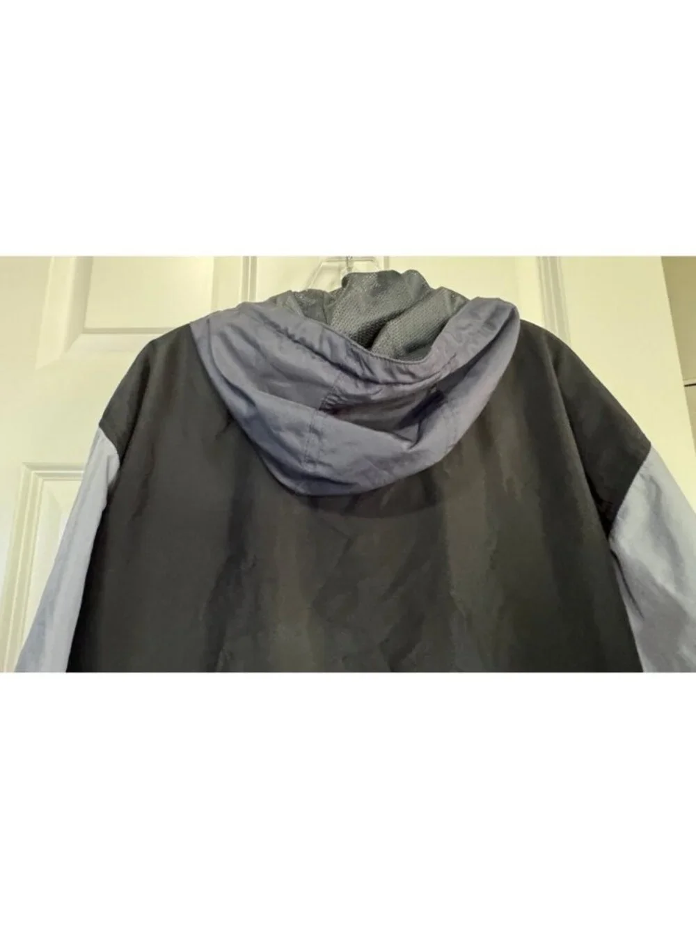 Champion Jacket Lightweight Colorblock Gray/Black Full Zip Hooded Men's Medium M